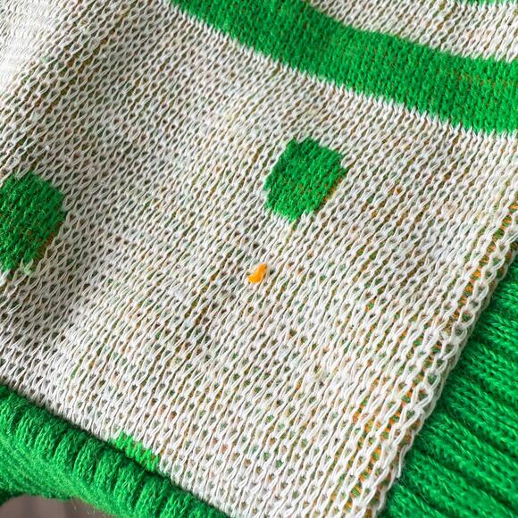 Vintage 70s Pear Button Up Knit Vest Mod Retro Whimsy Twee Cottage Whimsical S M - Picture 5 of 6